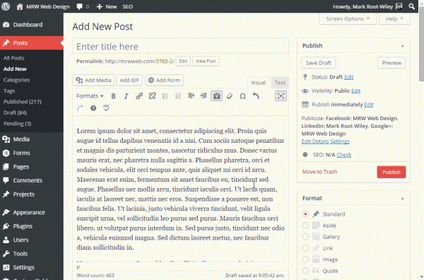 Animated: Click the admin bar in WordPress and automatically scroll to top.