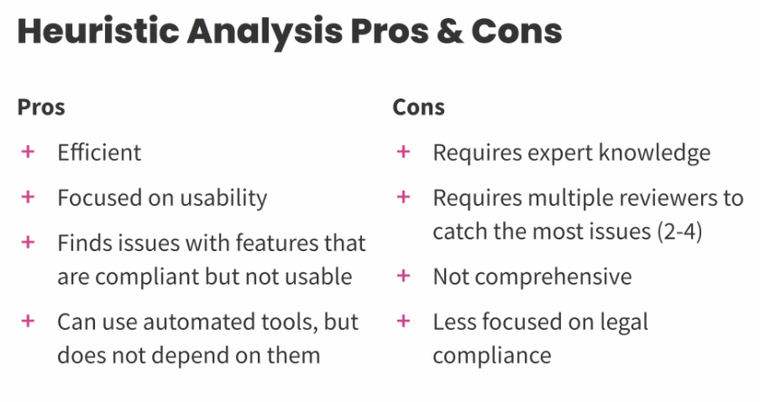 Heuristic Analysis Pros & Cons slide